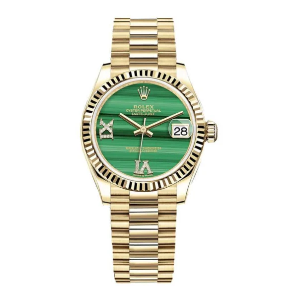 Rolex Datejust 126333 Gold Green Dial Signature Replica 1:1